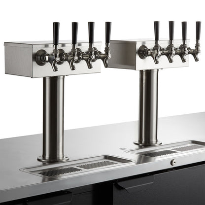 Beverage-Air Black Steel Four Tap Kegerator Beer Dispenser