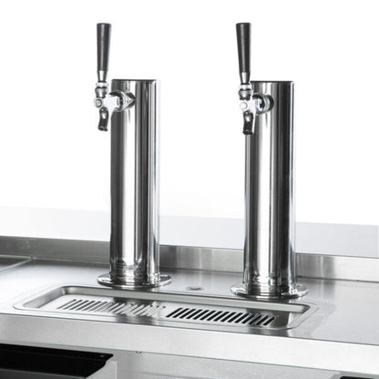 Beverage-Air Stainless Steel 2 Single Tap Club Top Kegerator Beer Dispenser