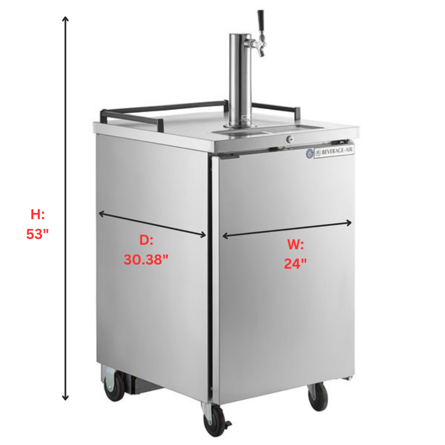 Beverage-Air Stainless Steel Single Tap Kegerator Beer Dispenser