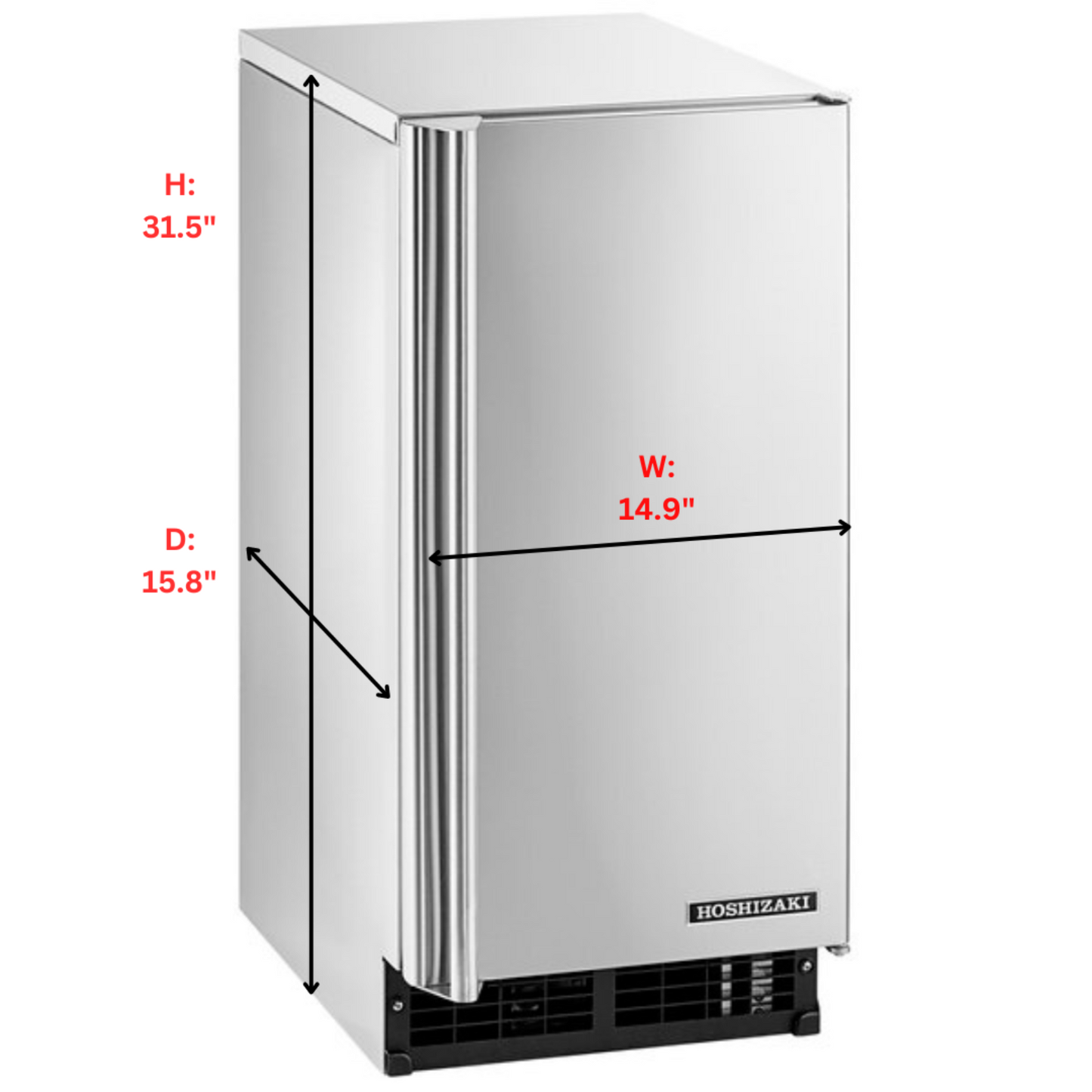 Hoshizaki 80 lb. Cubelet Ice Machine - ADA Compliant Air Cooled Undercounter