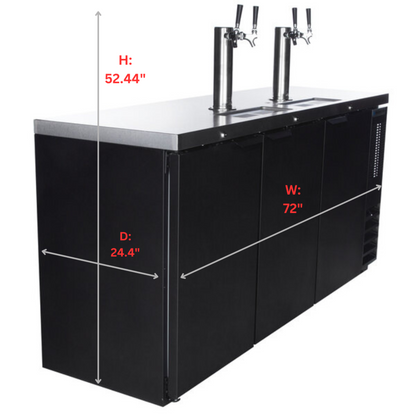 Beverage-Air Black Steel Double Tap Kegerator Dispenser