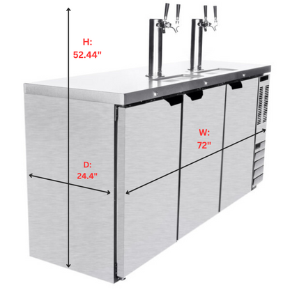 Beverage-Air Stainless Steel Double Tap Kegerator Dispenser