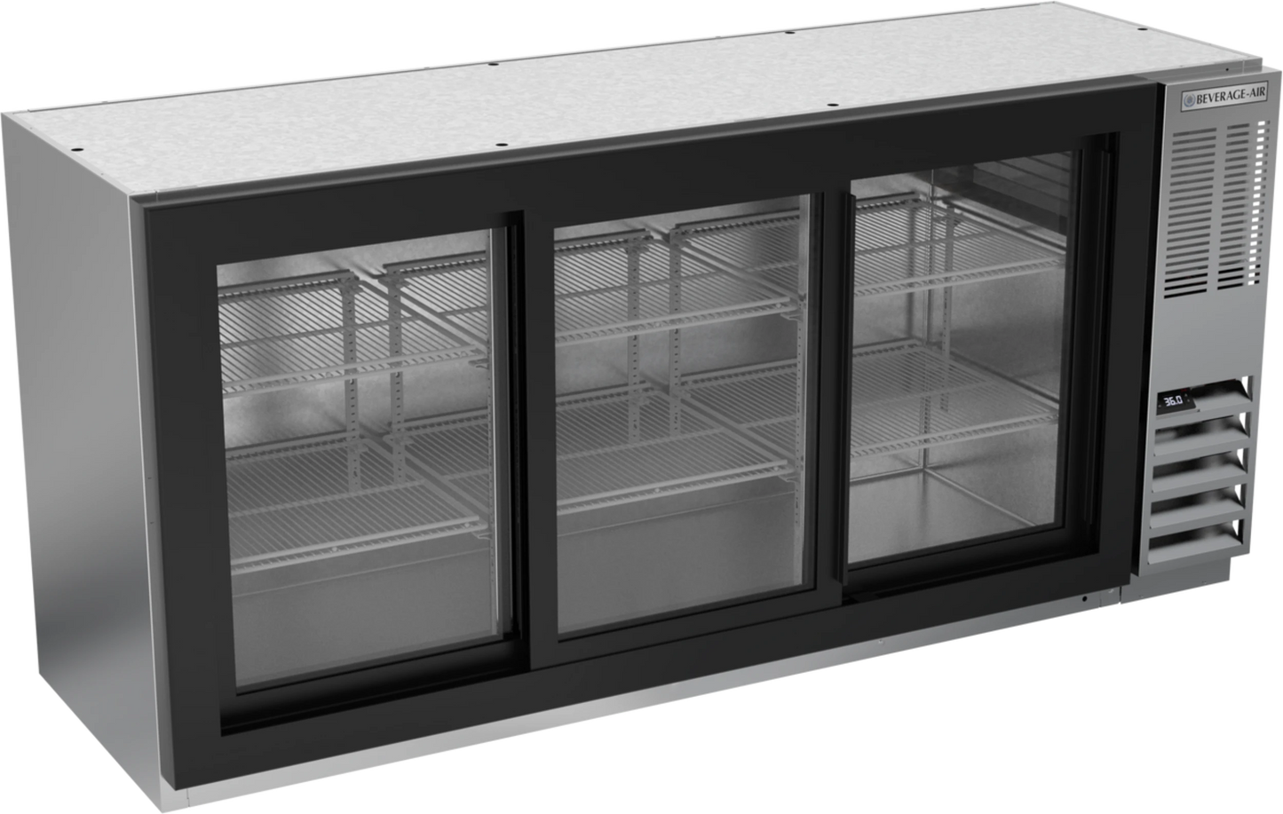 Beverage-Air 72" Black Glass Door Back Bar Refrigerator