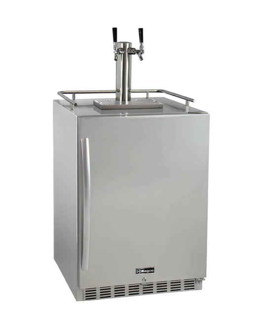 Kegco 24" WIDE DUAL TAP STAINLESS STEEL BUILTIN KEGERATOR