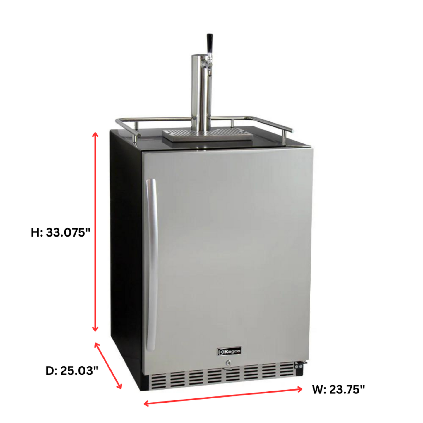 Kegco 24" WIDE SINGLE TAP STAINLESS STEEL KEGERATOR