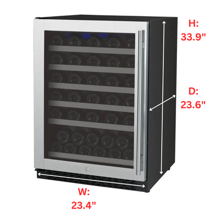 Allavino 56 Bottle Single Zone Built-in Wine Refrigerator