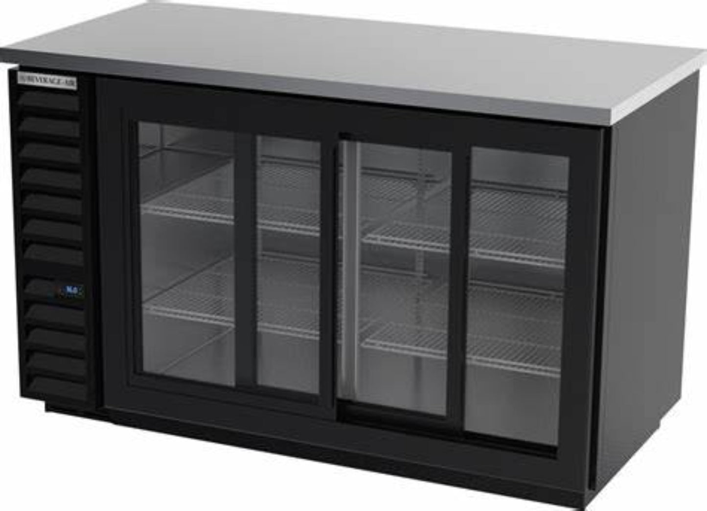 Beverage-Air 59" Black Sliding Glass Door Back Bar Refrigerator