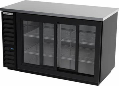 Beverage-Air 59" Black Sliding Glass Door Back Bar Refrigerator